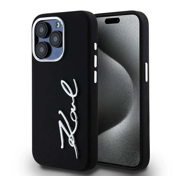 Karl Lagerfeld KLHCP15LSCMSMVK iPhone 15 Pro 6.1 černý/black hardcase Sili