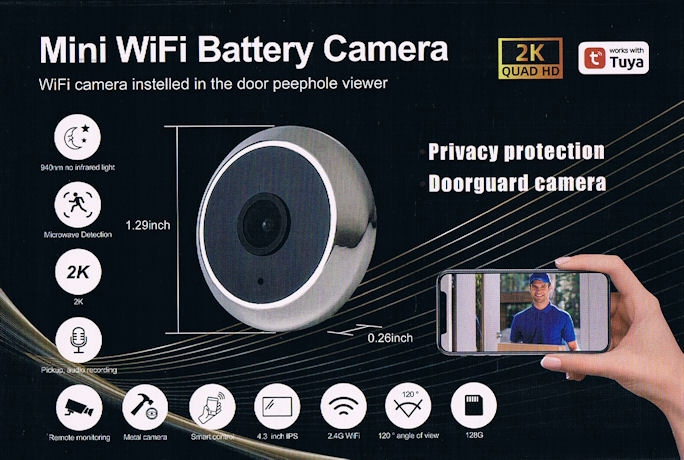 Kamera Do Drzwi Wi-fi Z Monitorem Wizjer 3 Mpx Dzień/noc Czujka Ruchu Tuya