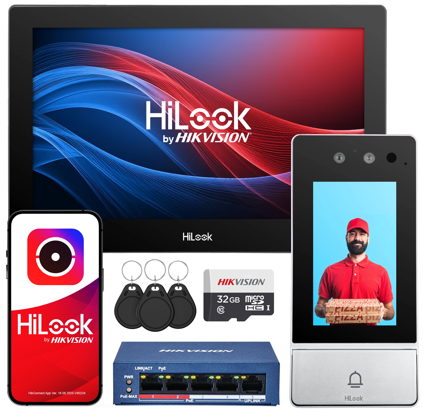 Videovrátnik Domofón WiFi Hikvision HiLook Ultra LCD displej 10'' Čítačka Kód
