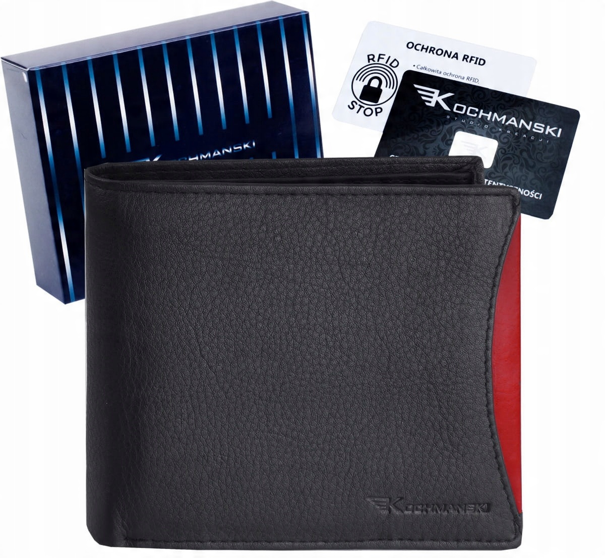 

Skórzany portfel męski poziomy rfid Kochmanski