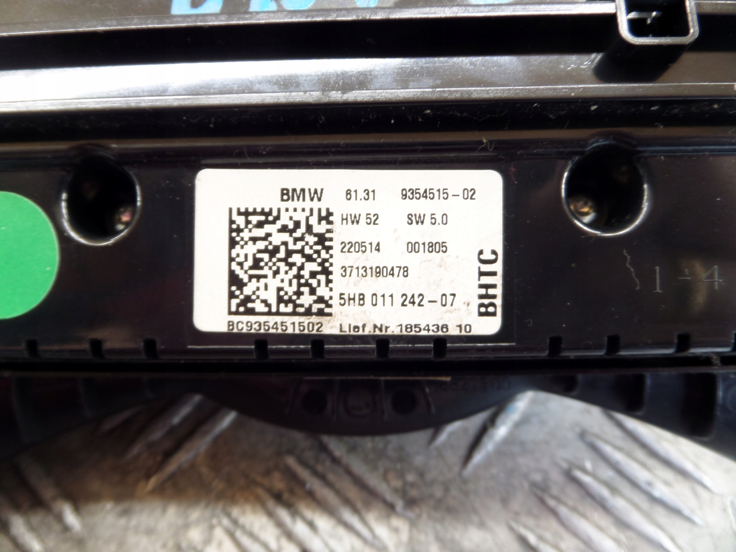 MINI COOPER F55 F56 F57 Unite commande clima 9354515