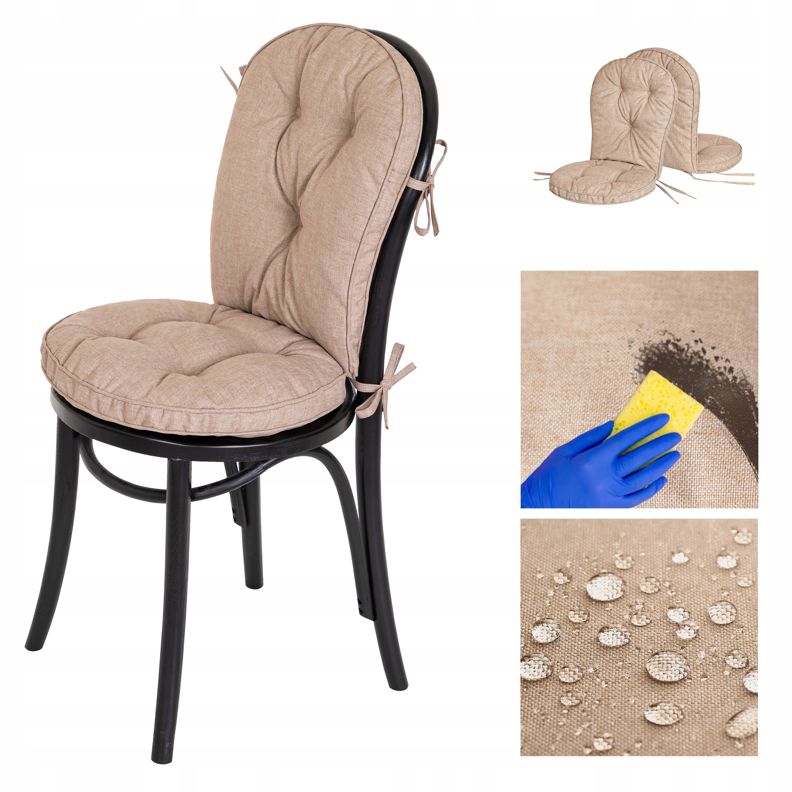 Polštář na kavárenské křeslo, zahradní Podsedák s opěradlem 39x39x48 cm