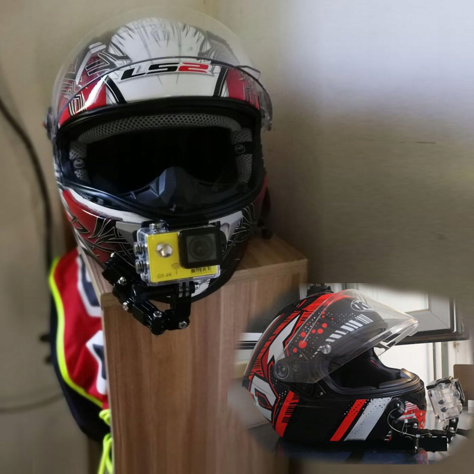 CLKE Uchwyt Na Kask Motocyklowy Do Kamer Sportowych Gopro I Innych — miniatura 5