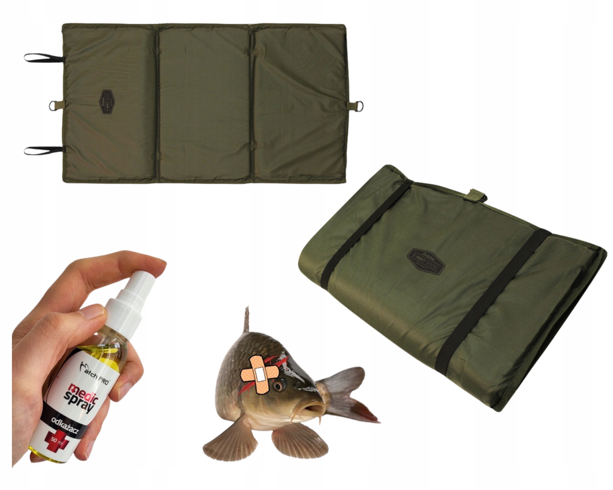 Zestaw Mata karpiowa POD RYBY Delphin + Odkażacz Środek antybakteryjny