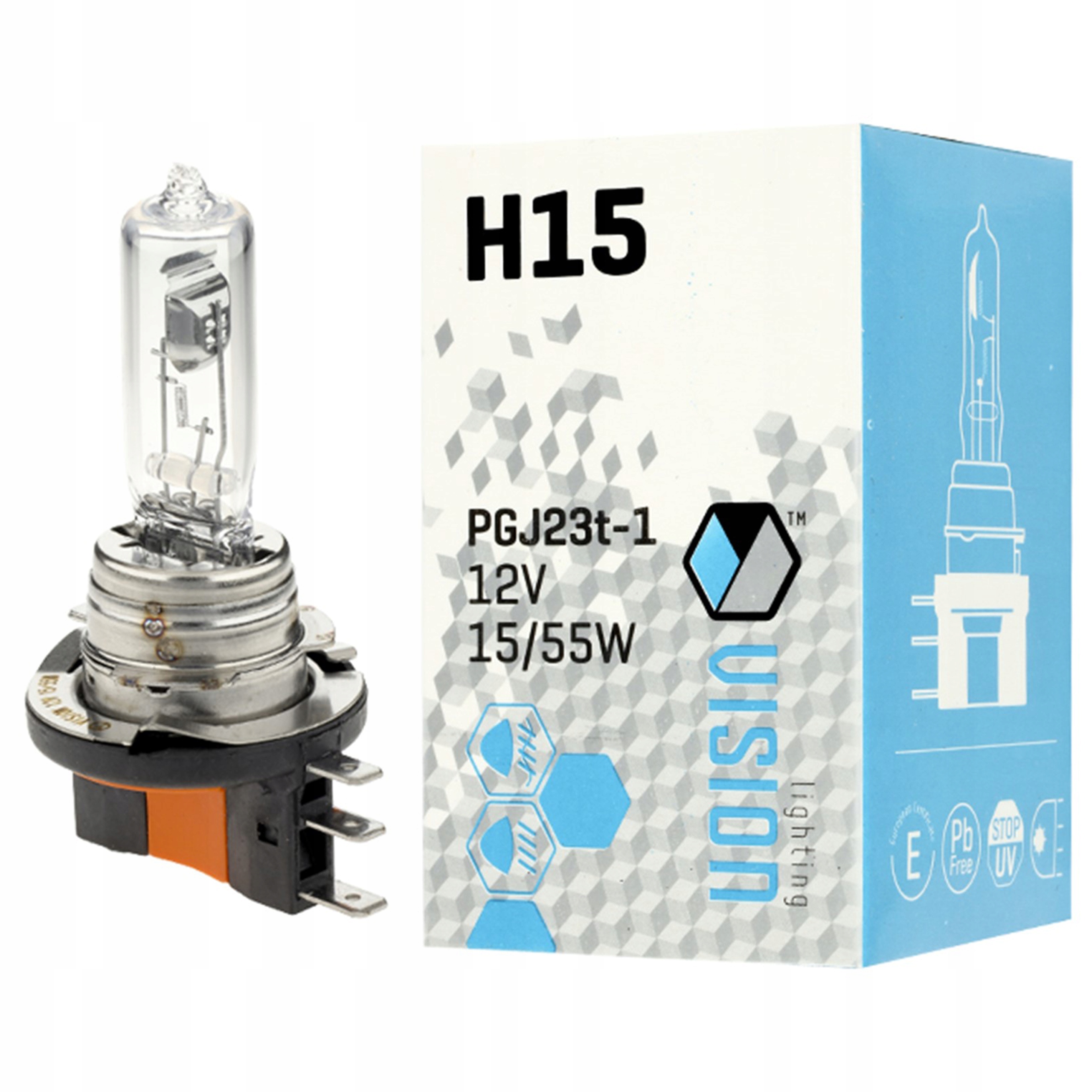 Żarówka H15 Vision 12V 15/55W White Halogenowa Biała Dwuwłóknowa