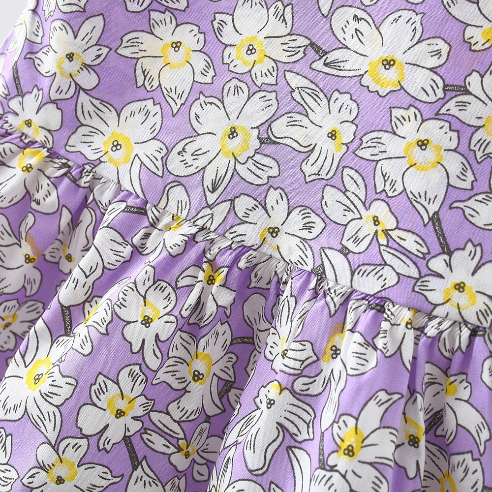 SUKIENKA LETNIA Z KAPELUSZEM KWIATY UROCZA 92/98 Długość midi