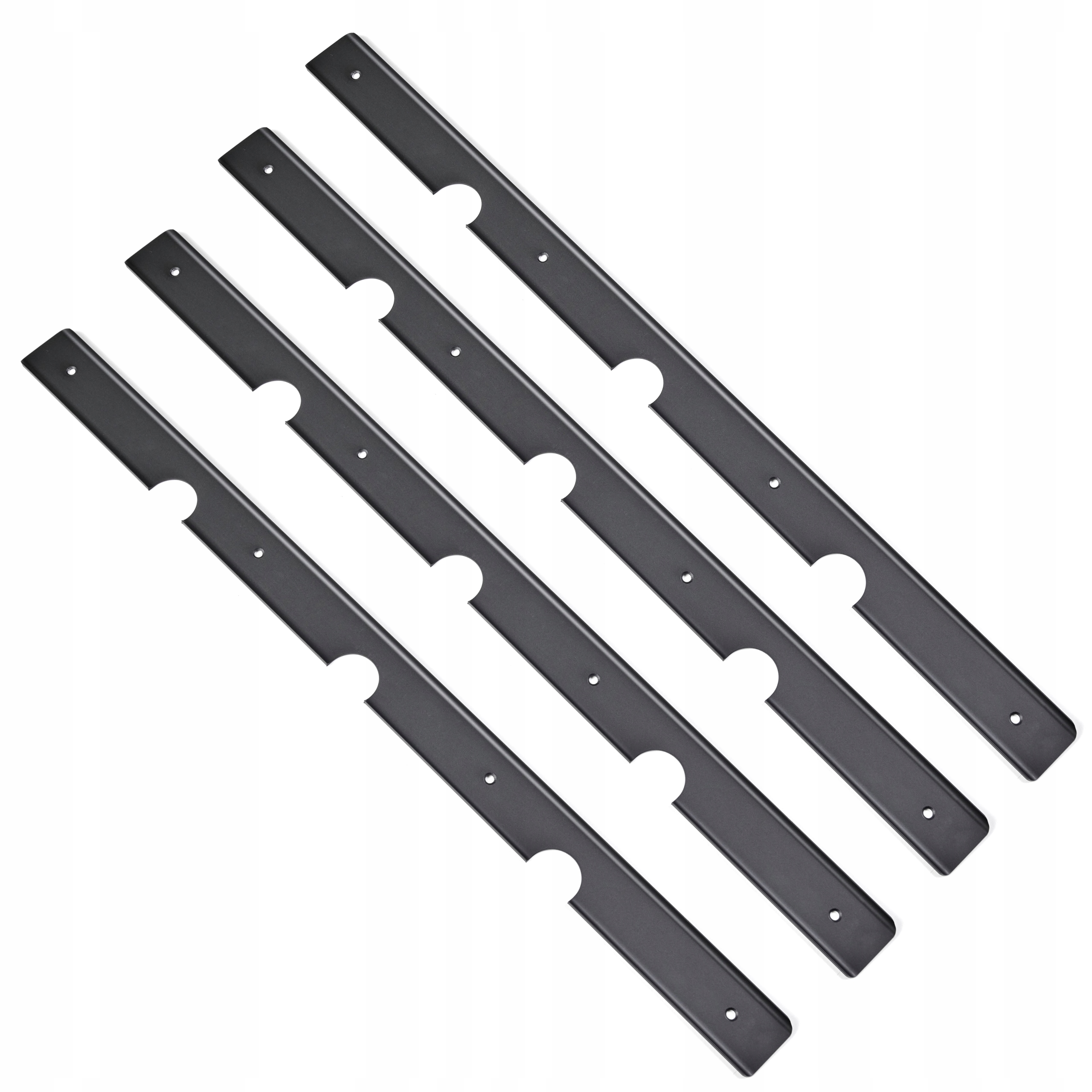 4 x Kuchynská Lišta Na Dosku Nábytková Uhlová K 38 Čierna