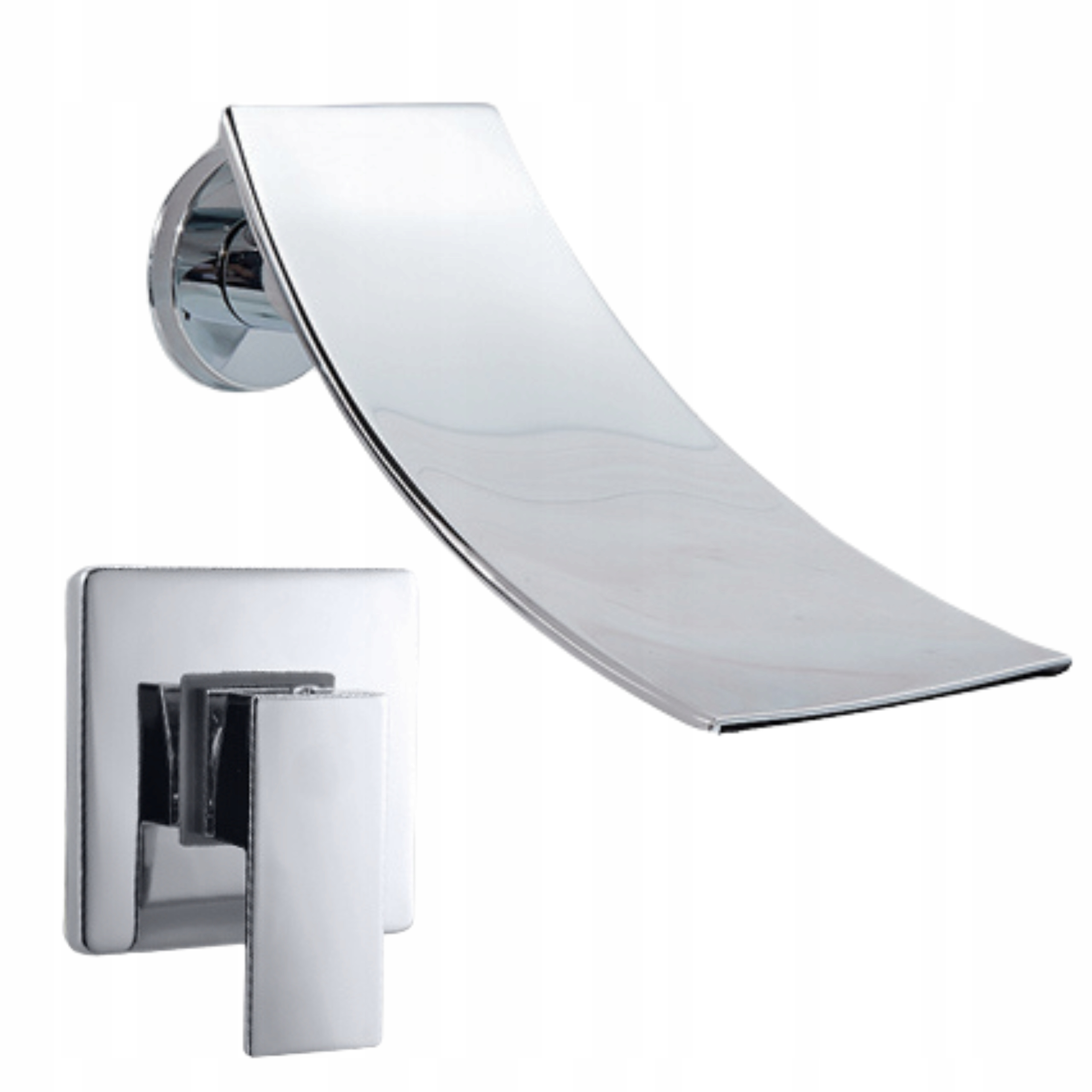 Umyvadlová Baterie Koupelnová podomítková Vodopád Nástěnná mosaz Chrom