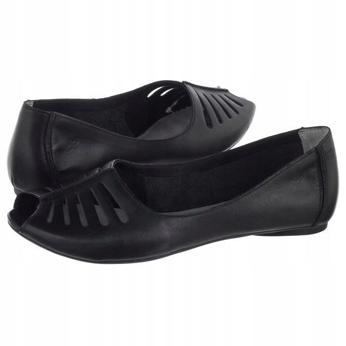 Dámské letní kožené baleríny Maciejka 03497-016 Černé