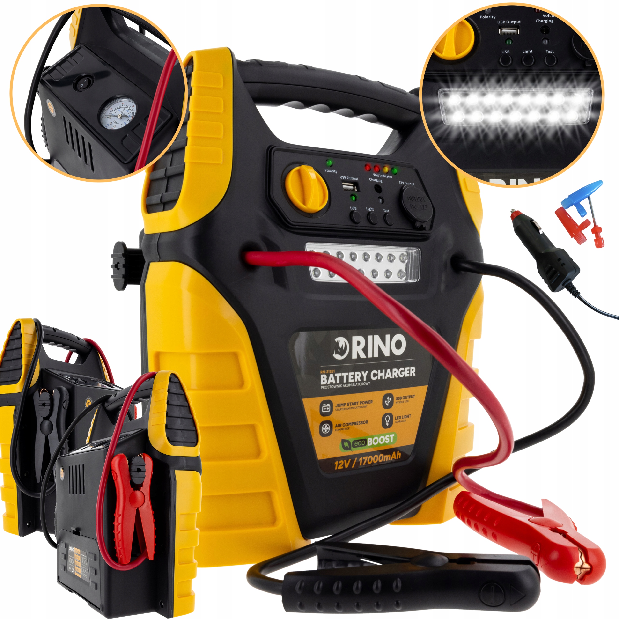 Akumulátorový Nabíječ A Nabíječka 12V Rino 5V1 S Automobilovým Startováním