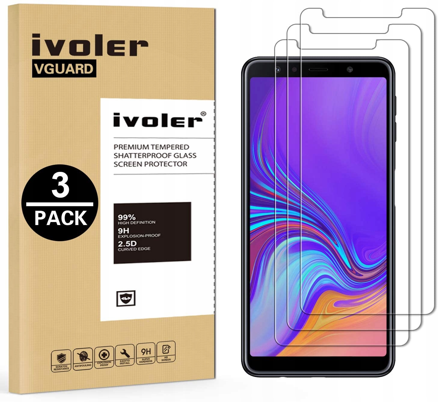 

3x Szkło Hartowane Szyba do Samsung Galaxy A7 2018