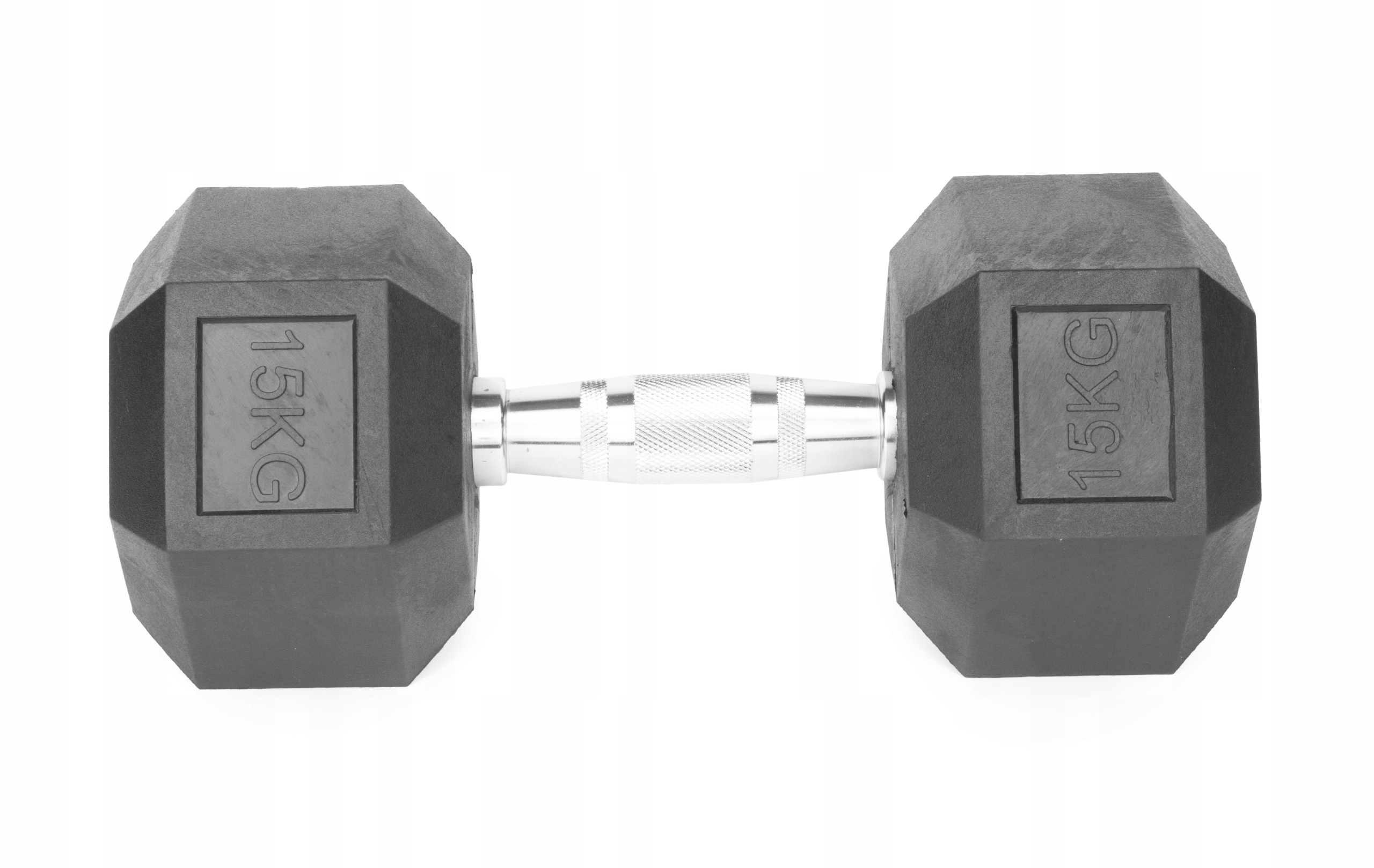 Hantle stałe 2x15kg żeliwne gumowane ZESTAW 30kg HEX do treningu SOLIDNE Marka SPORT BLAST