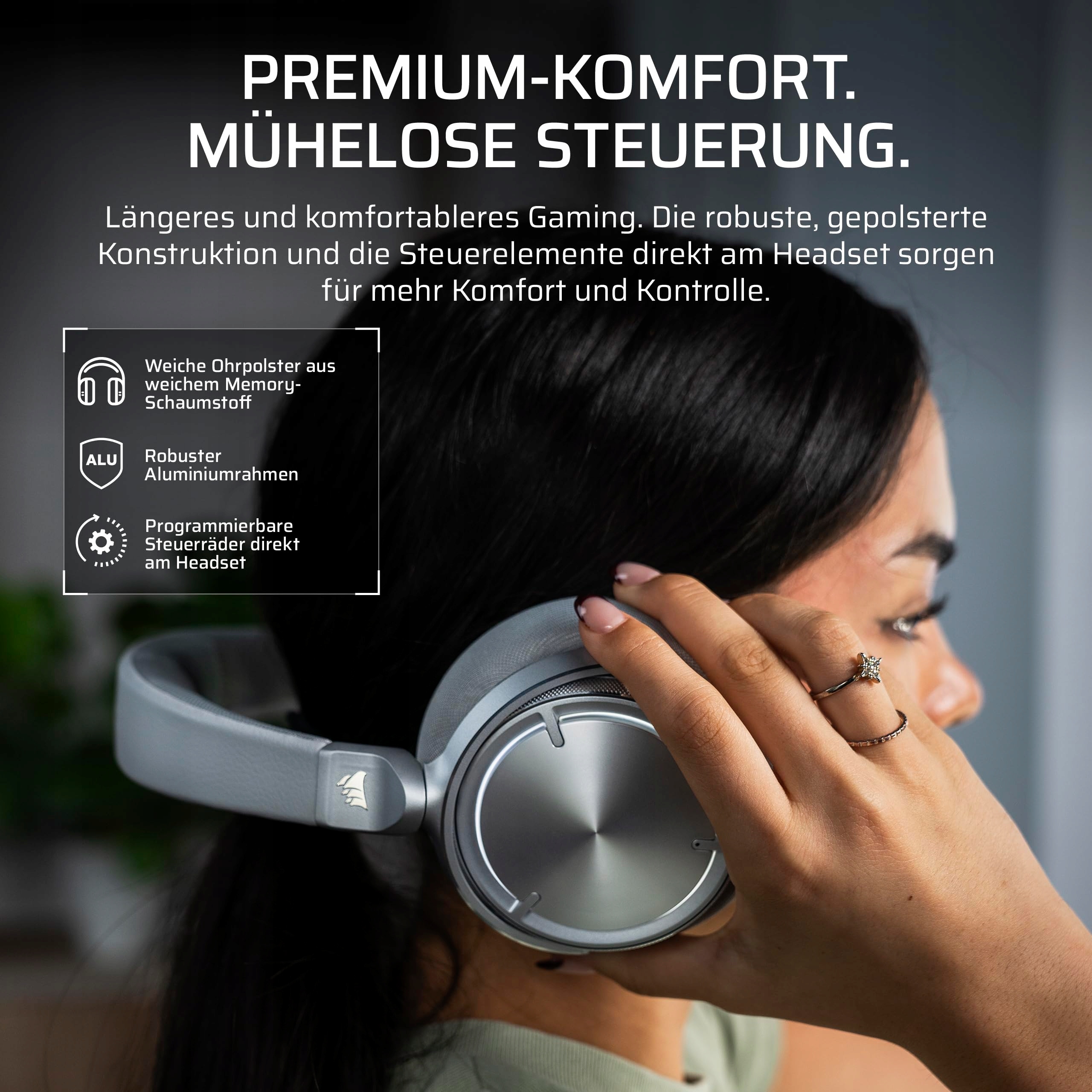 CORSAIR Virtuoso MAX Wireless Gaming Headset Bluetooth PC Mac PS5 PS4 — miniatura 8