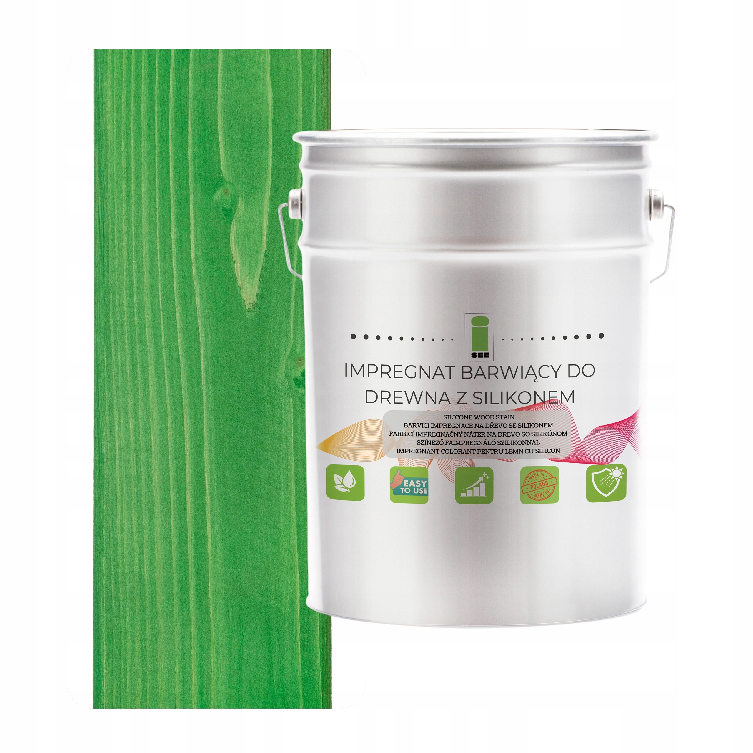 Impregnat Na Dřevo S Voskem Silikonem Zelený Hydrofobní 2v1 10L RAL6029