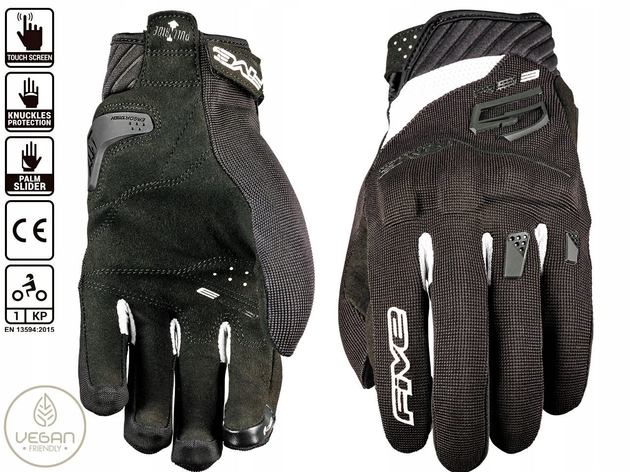 Five Gloves Dámske Textilné Rukavice RS3 Evo Woman Čierna Farba Veľkosť 6