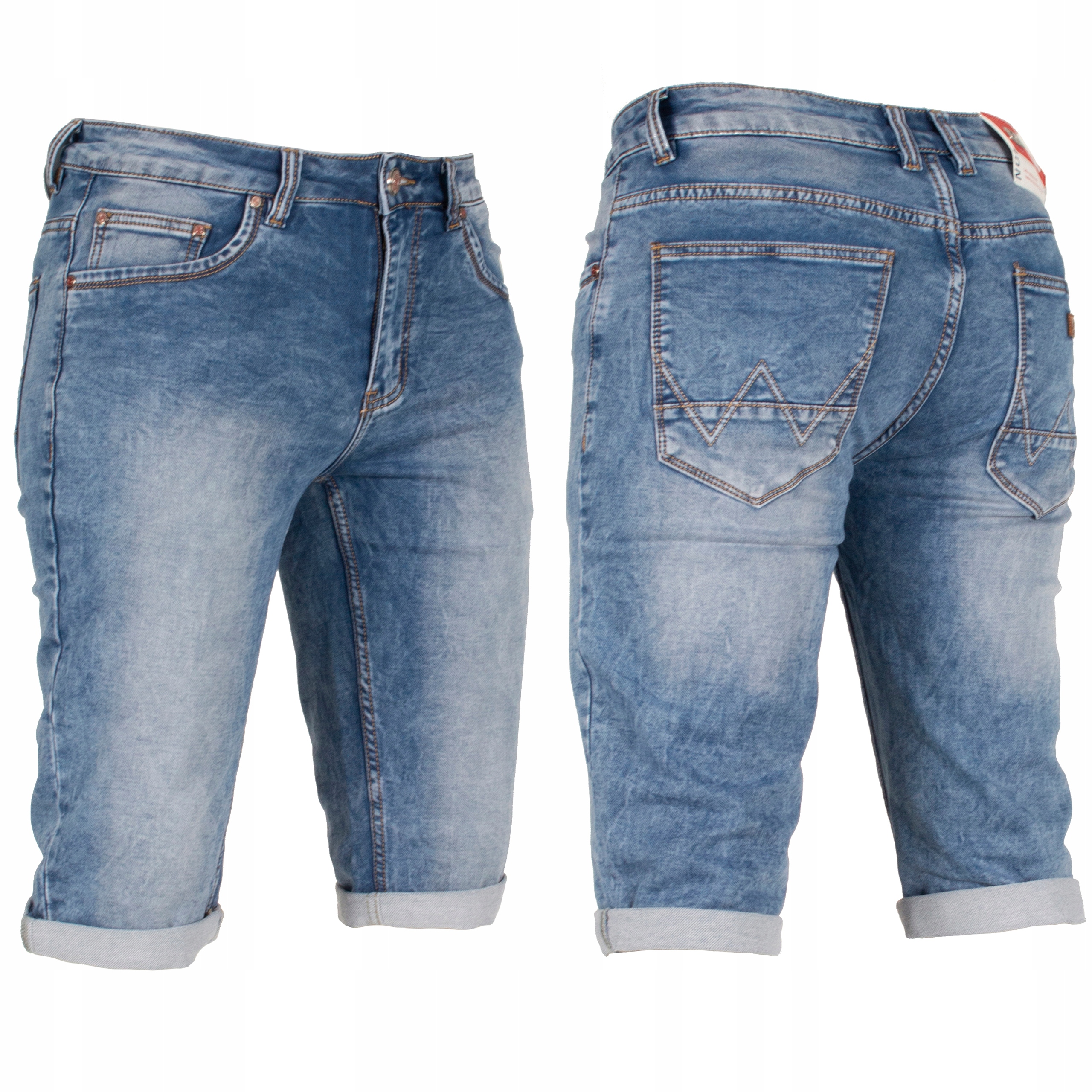 Krótkie spodnie męskie W:35 92 CM spodenki jeans niebieskie