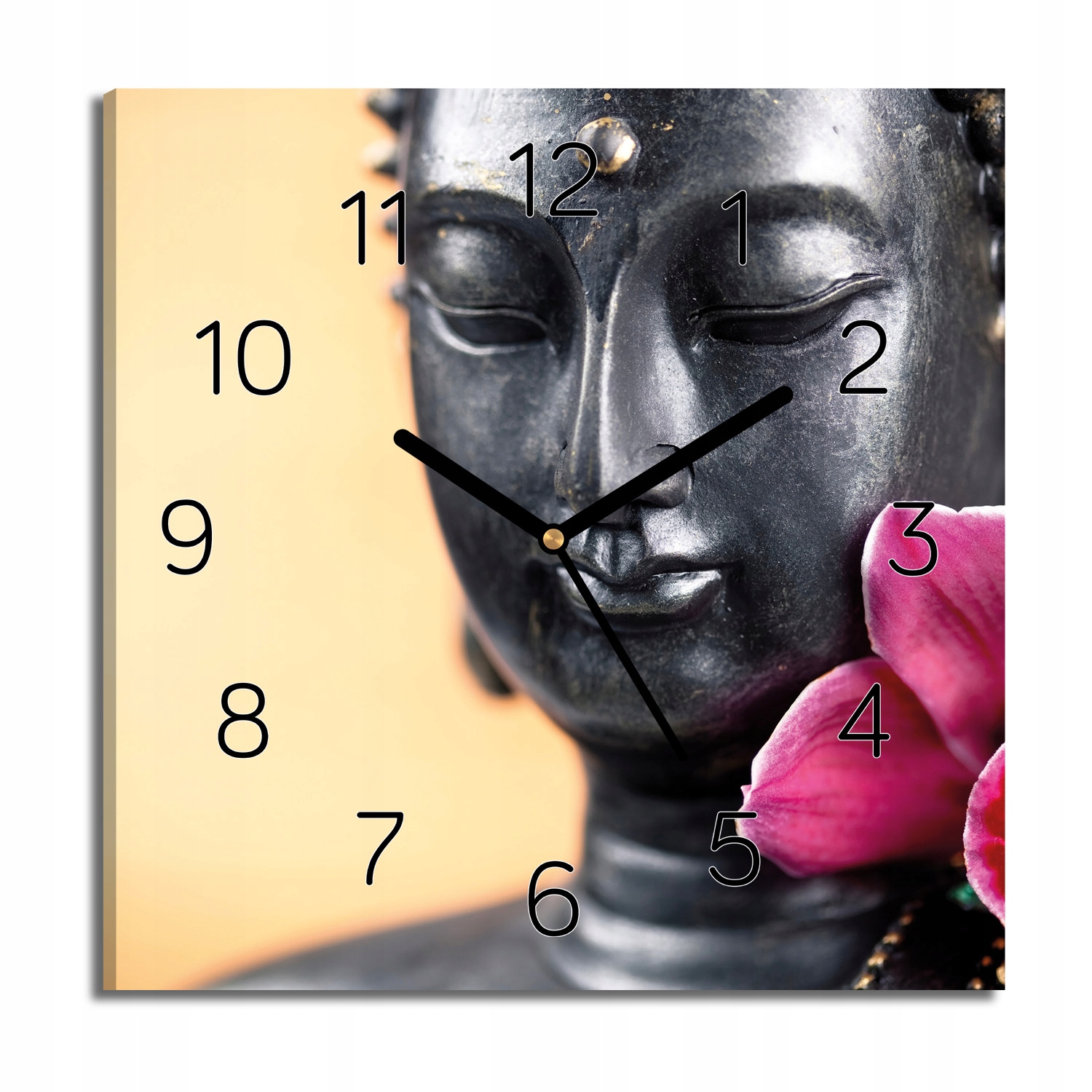 

zegar na płótnie Budda orchidea do jadalni 30x30