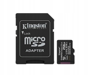 Kingston Paměťová karta microSD 256GB Canvas Select+ G3 150MB/s Adaptér