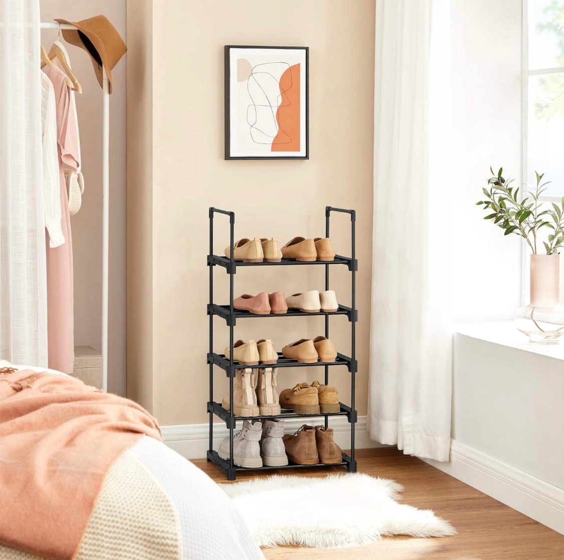 REGAŁ SZAFKA PÓŁKA NA BUTY ORGANIZER METALOWA STOJAK SKŁADANA WYTRZYMAŁA! Typ drzwi Brak