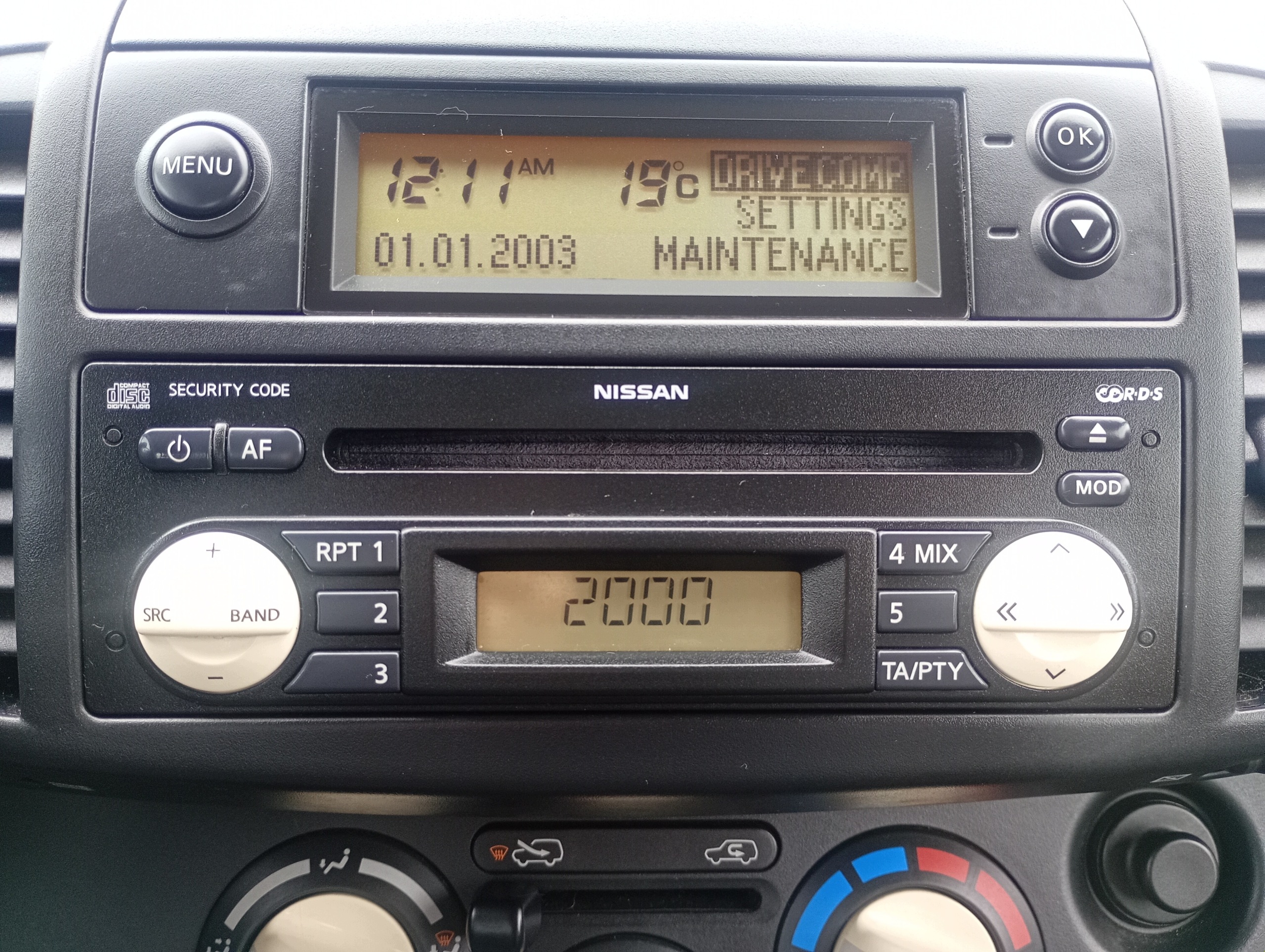 RADIO original CD missing code display frame Nissan Micra K12 03-10