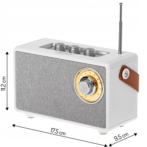 CR 1902 White Radio FM z Bluetooth - USB-C, TWS, AUX, SD