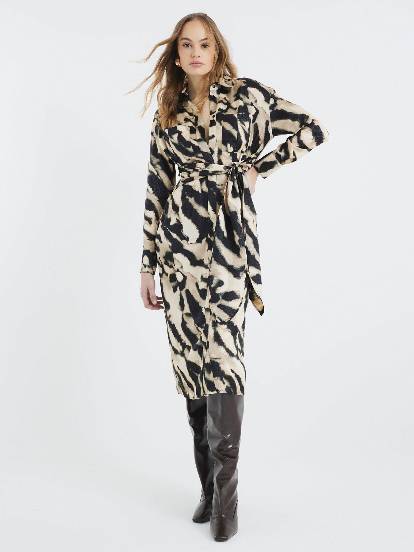 River Island Šaty MIDI Košilová Se Zavazováním 44