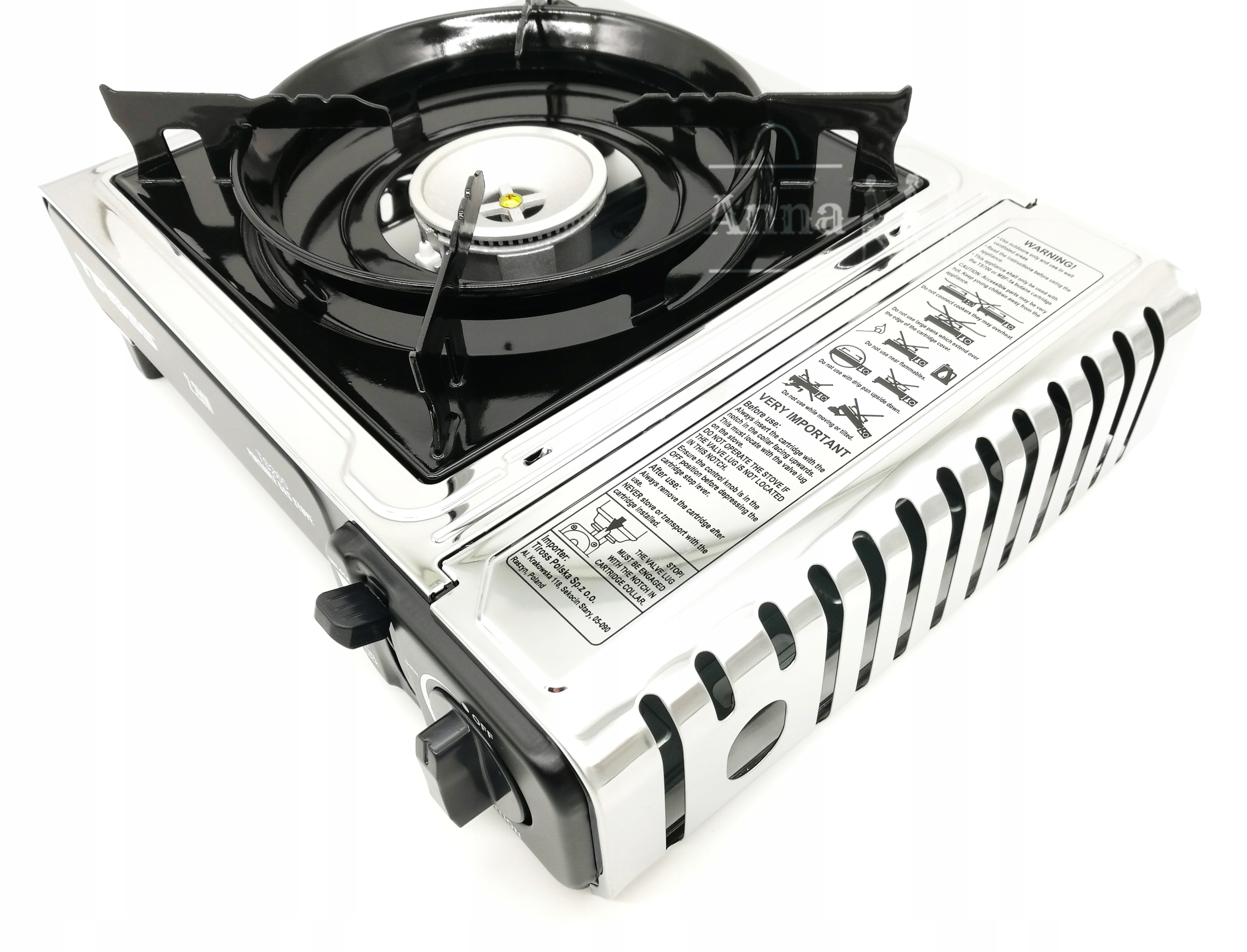 ТУРИСТИЧНА ГАЗОВА ПЛИТА ХРОМ TS265 2,2W Ширина 34см