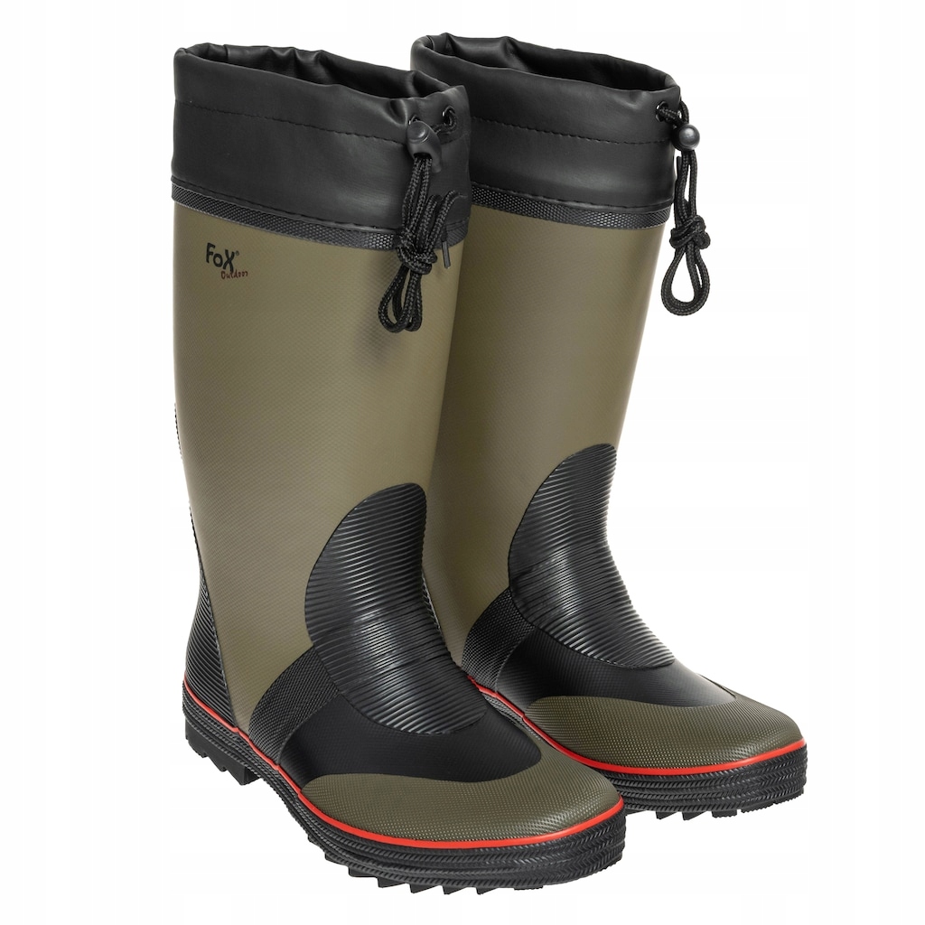 Holínky Vysoké vojenské rybářské gumáky Mfh Fox Outdoor Od Green 41