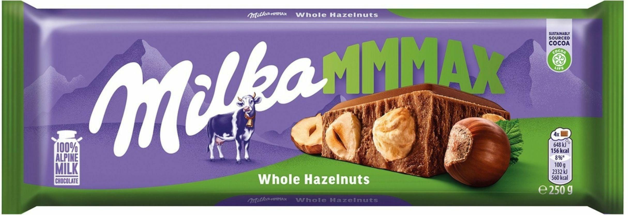 8 Sztuk Milka Czekolada 250G Whole Hazelnuts