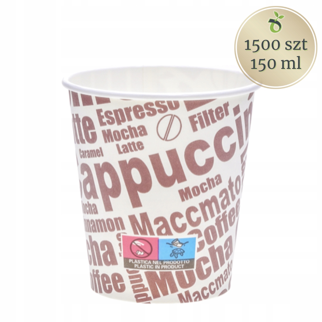 Papírový hrnek na kávu bílý 150 ml s potiskem 1500 ks Velkoobchod