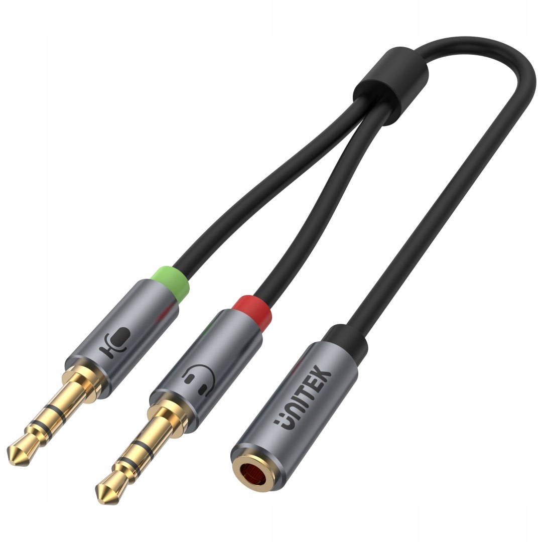 Unitek przewod miniJack 3,5mm (f) 2x 3,5mm (M)