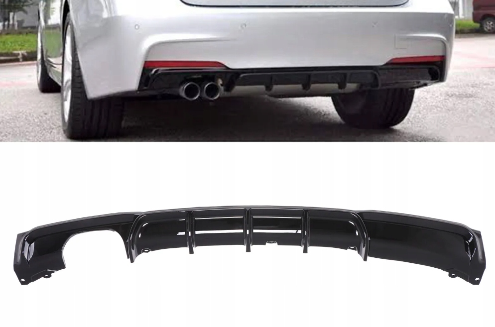 Difuzér Zadního Nárazníku pro Bmw F30 F31 M Sport M Balíček Černý Lesk
