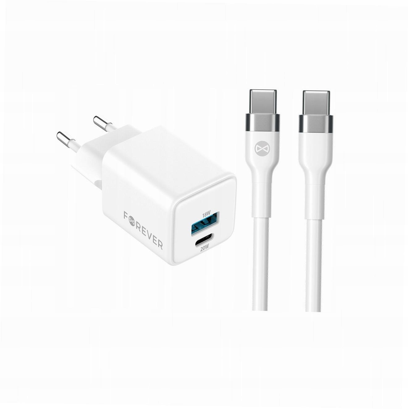 Szybka ładowarka GaN 20W Usb i Usb-c z kablem do Samsung Galaxy S22 Plus