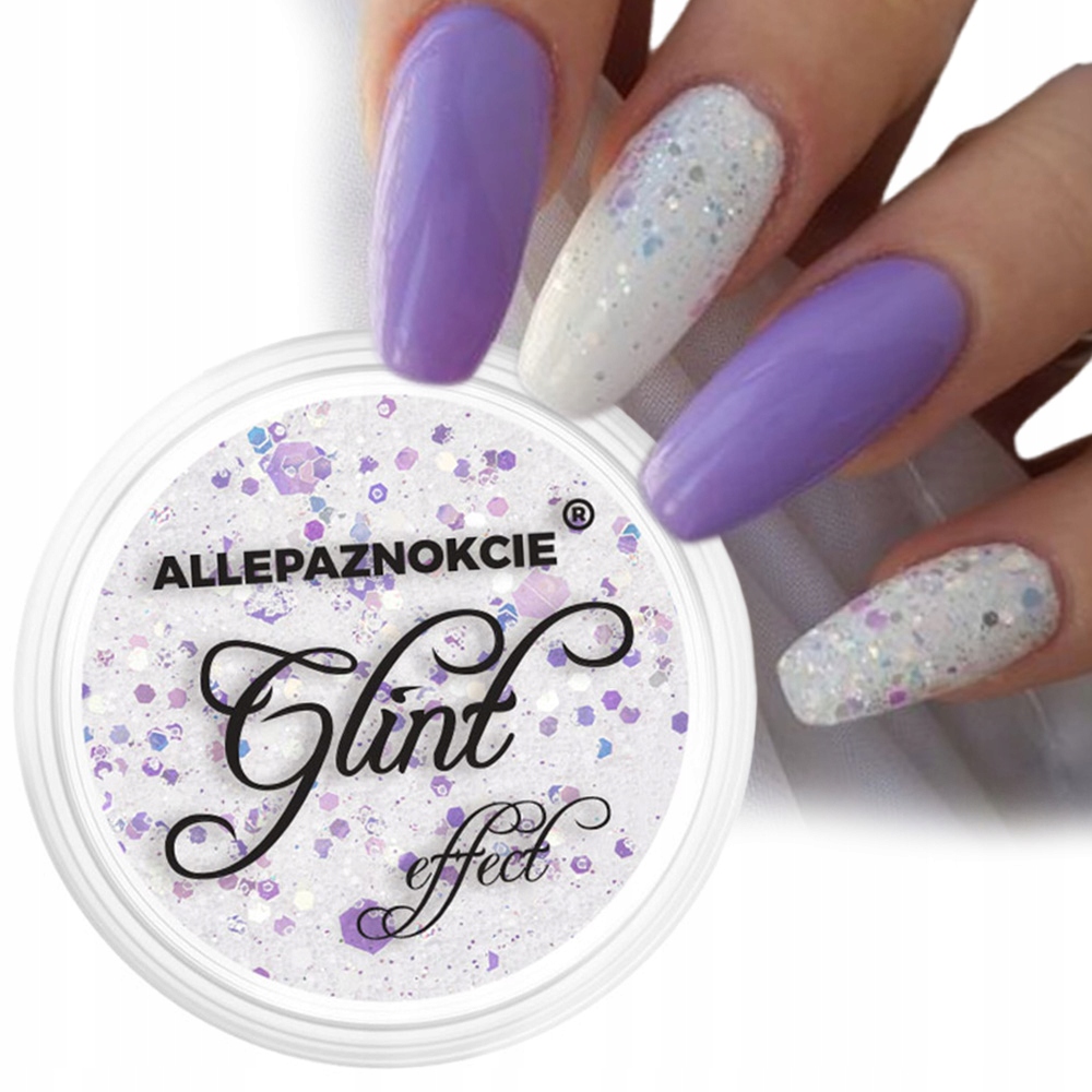 PYŁEK DO PAZNOKCI GLINT EFFECT OZDOBA KRYSZTAŁKI DROBINKI NR 1