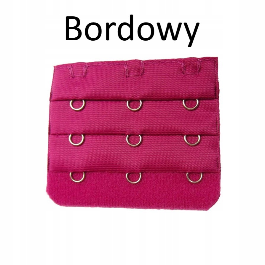 

Szeroka przedłużka do stanika 3x3 haftki Bordowy