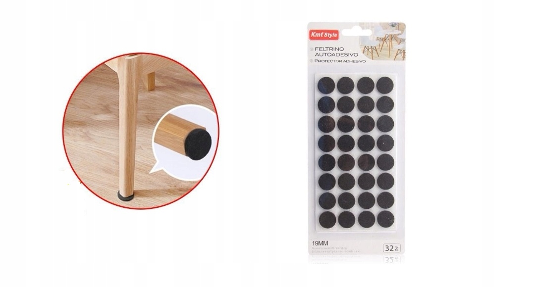 PODKŁADKI POD MEBLE FILCOWE FILC POD KRZESŁA 32szt