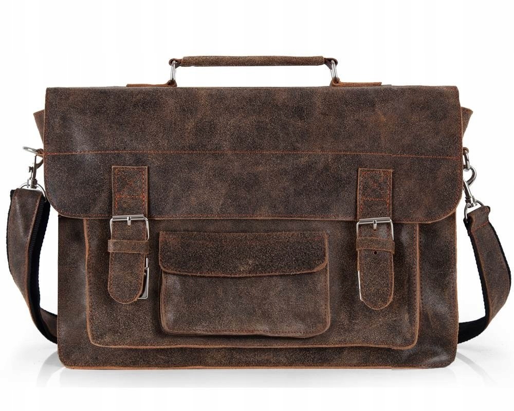 BRĄZOWA SKÓRZANA TORBA NA DOKUMENTY SOLOME LAGO 04