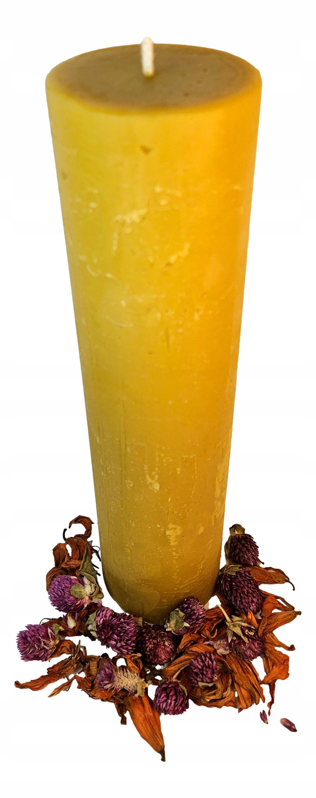 1 X Ozdobná Svíčka z přírodního včelího vosku Válec 25 cm x 7 cm