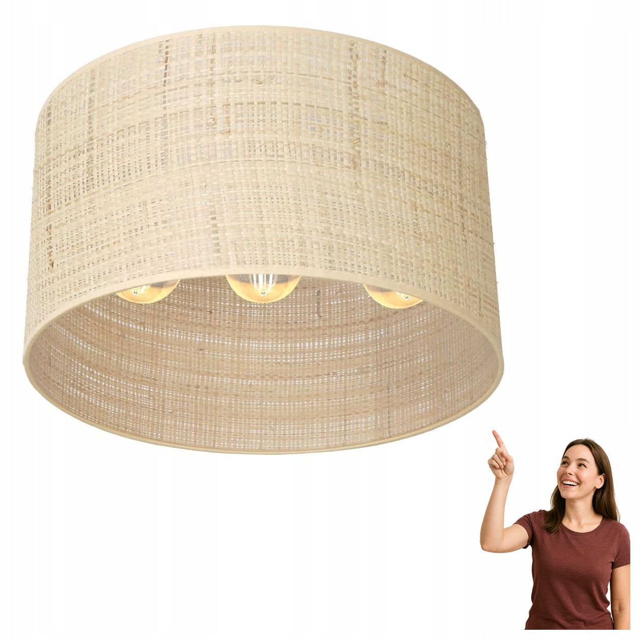 Stropné Svietidlo Luminex s tienidlom Ratan 5275