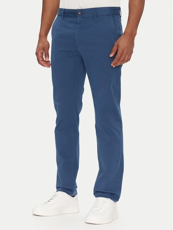 Boss Chinos Pánské Kalhoty Casual Tmavě Modré Hladké 40/32 7AA