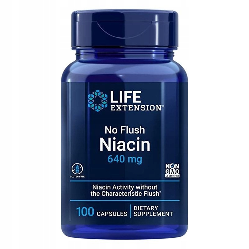Life Extension No Flush Niacin 640 mg 100 kapsułek
