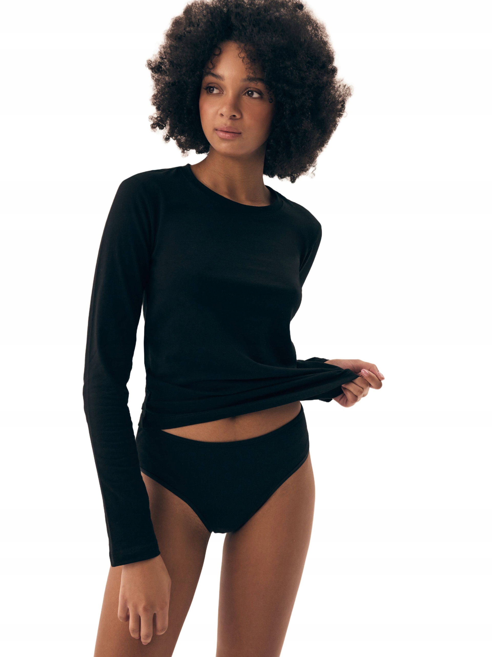 Sada 2 ks Černá halenka Tričko s dlouhým rukávem Blue 4 velikost M