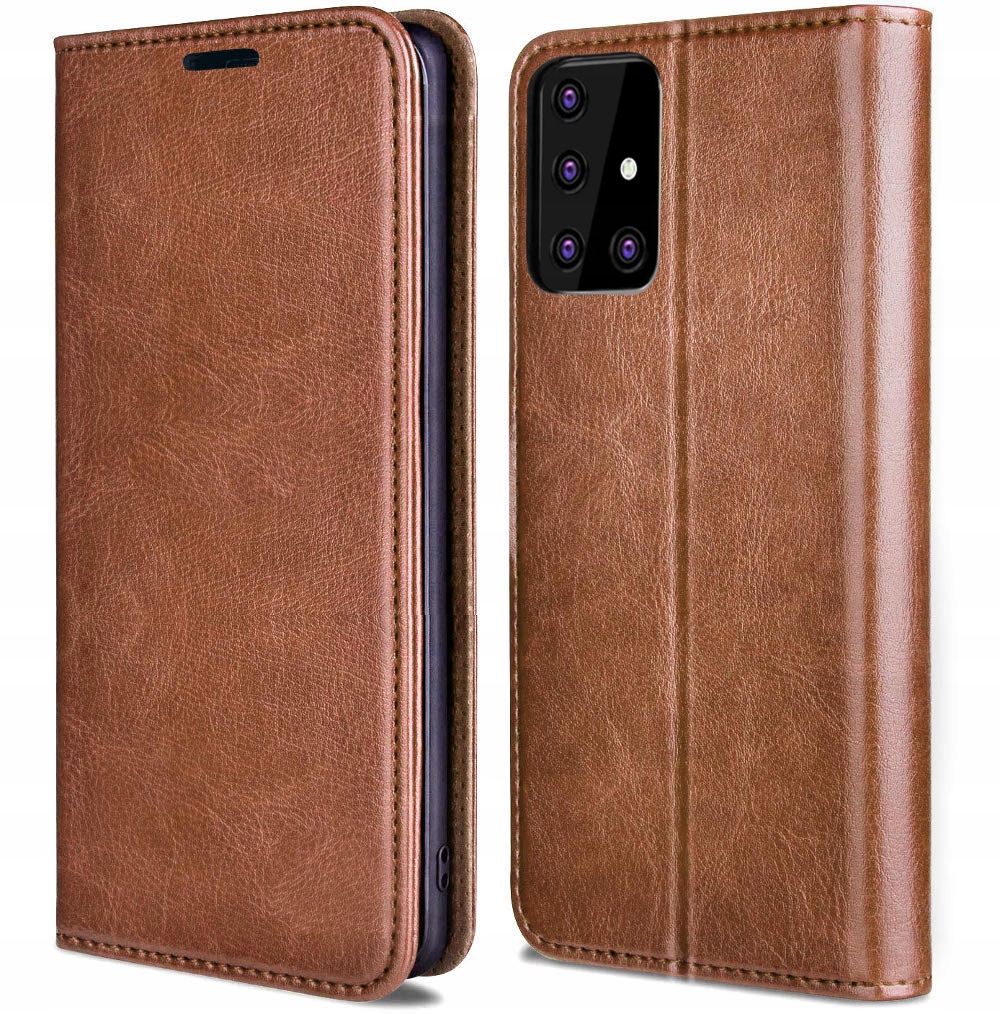 

Etui Skóra Na Magnes + Szkło do Samsung Galaxy A71