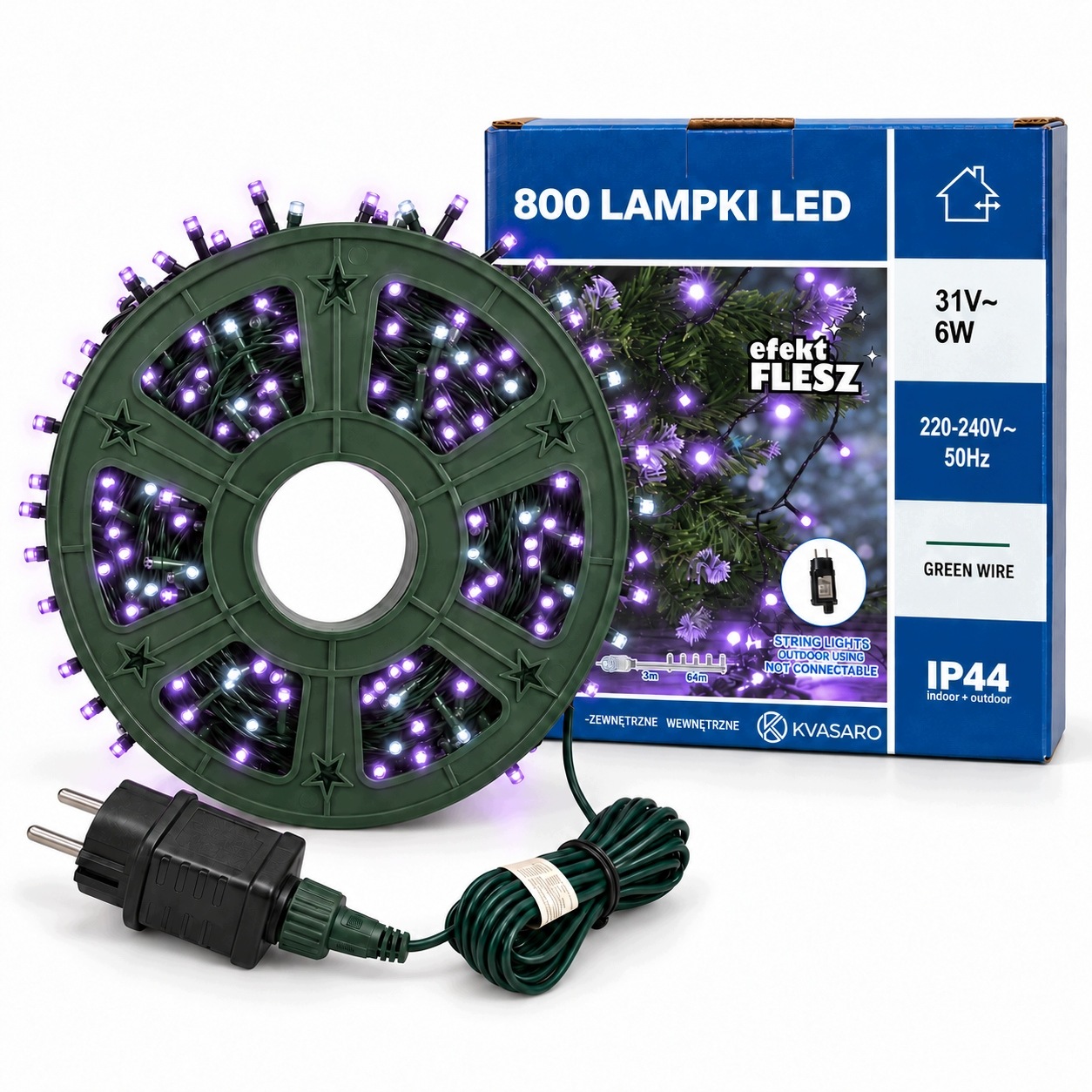 Světelná Girlanda 800LED 64 M Purpurové Světlo Blesk IP44