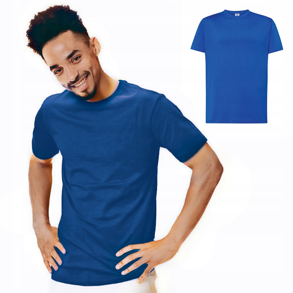 KOSZULKA MĘSKA ROBOCZA T-SHIRT BAWEŁNA STABILIZOWANA NIEBIESKA XXL
