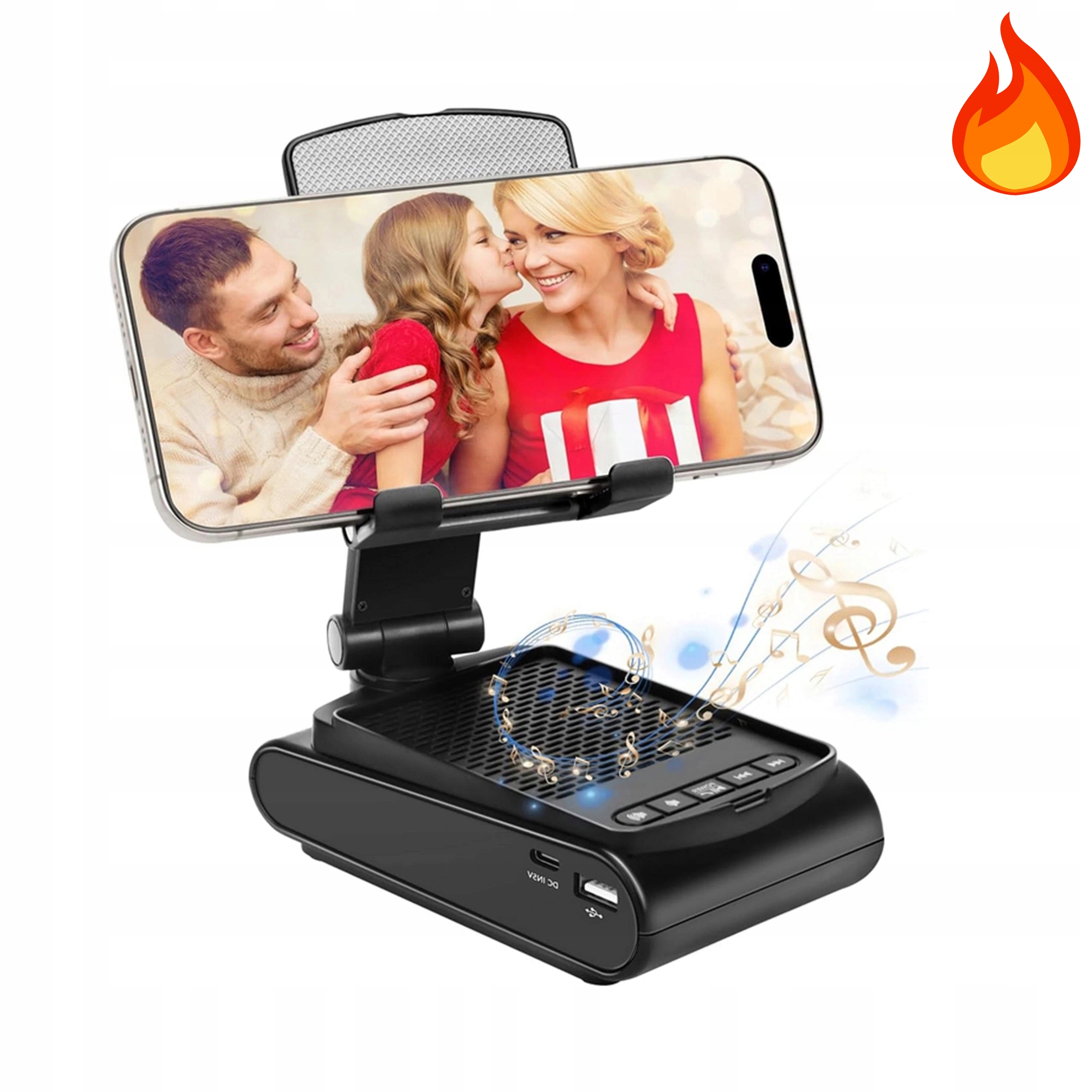 Bluetooth Reproduktor 51 S Otočným Držákem Na Telefon S Nastavitelným Úhlem