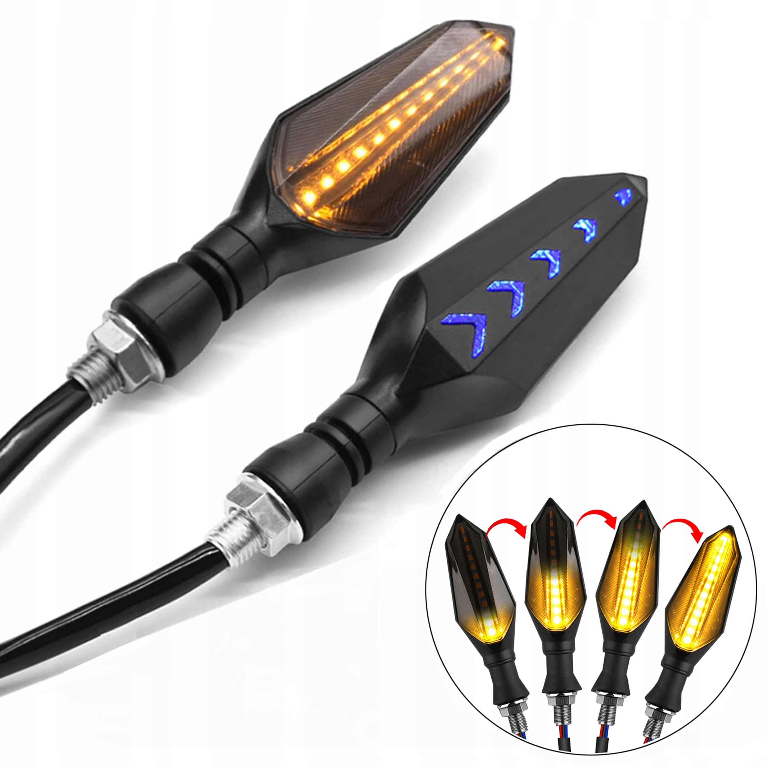 Pomarańczowy Kierunkowskaz Motocyklowy/quadowy Led 12+5 Smd (2 Szt.)