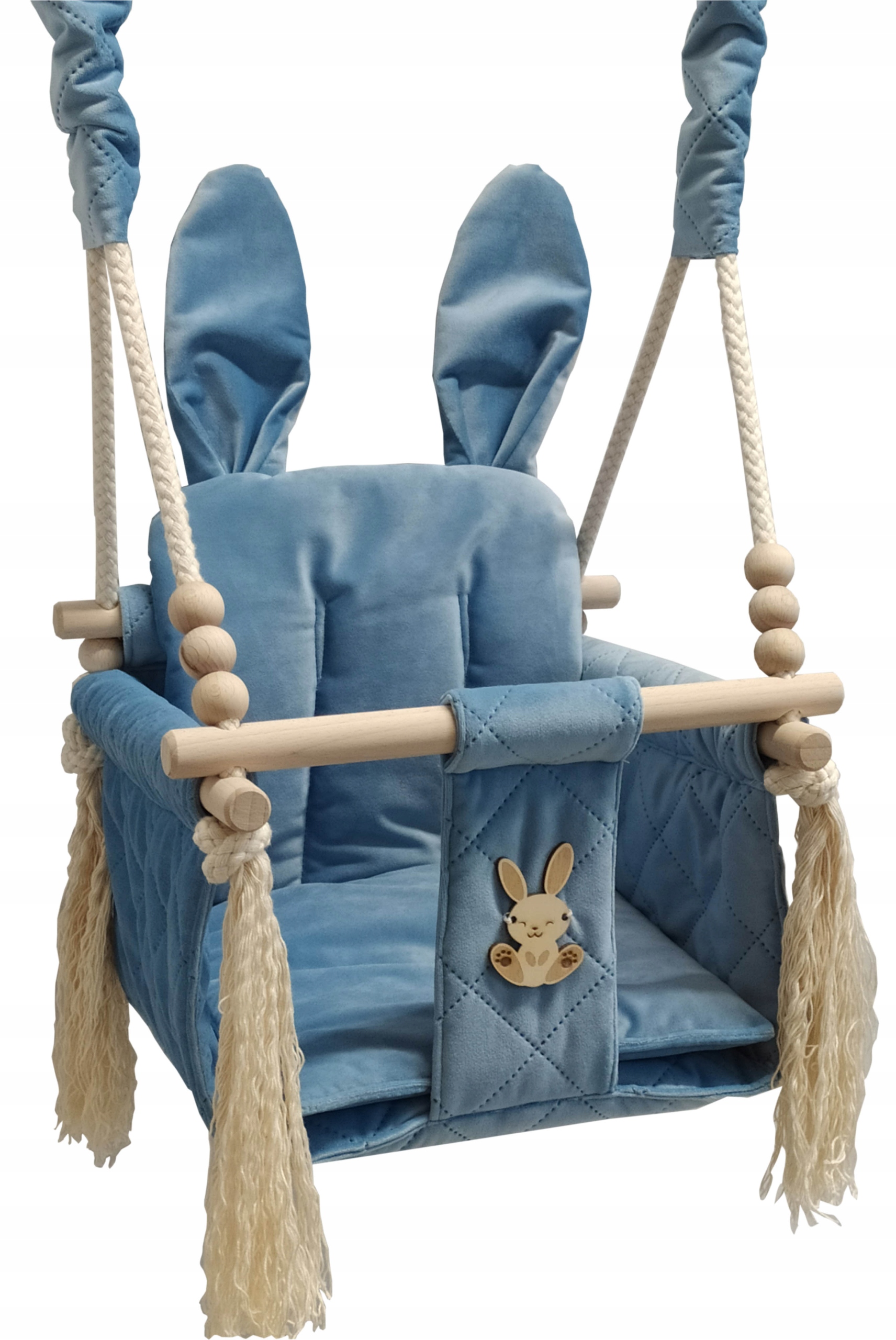 HUŚTAWKA DLA DZIECKA DO DOMU PAS USZTYWNIONY SPÓD KOLORY KRÓLICZEK VELVET