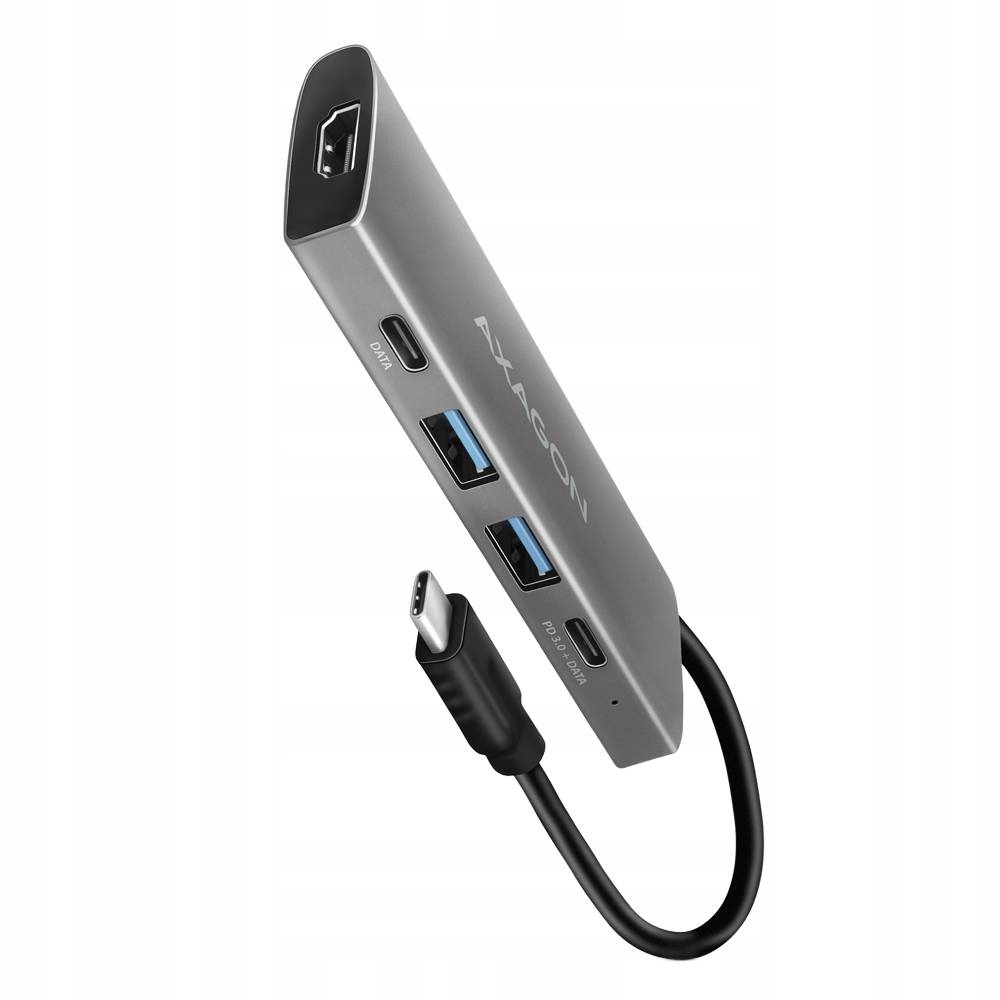 Hub Usb-c Axagon HMC-5G21 5w1 10Gbps z Hdmi 4K, Srebrny