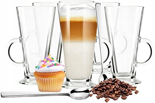 

Szklanki Do Kawy Latte Łyżeczki kpl. 6+6